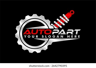 auto part spare parts vector logo illustration emblem design isolated on black background car repair