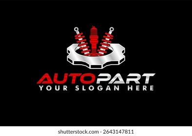 auto part spare parts vector logo illustration emblem design isolated on black background car repair