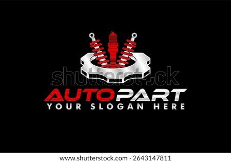 auto part spare parts vector logo illustration emblem design isolated on black background car repair