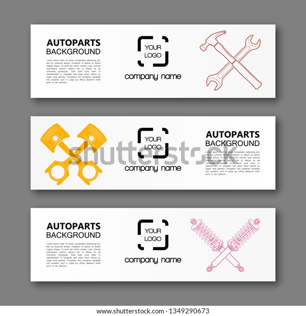 Auto parts banner. Modern template vector design.
Vector car service design auto parts template. Header Design
Elements. Abstract auto parts banner template background.
Collection car service
design
