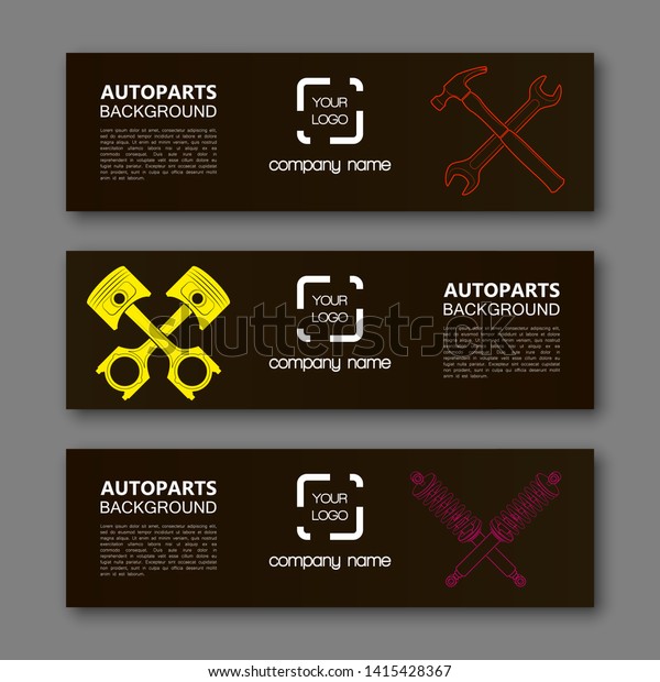 Auto parts banner. Modern template vector design.\
Vector car service design auto parts template. Header Design\
Elements. Abstract auto parts banner template background.\
Collection car service\
design