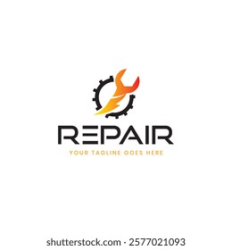 Auto Parts Dealer, logo design. Automotive parts, automobile detail and repairing car, vector design and illustration. mechanic service logo design concept idea with wrench icon. Car service icon