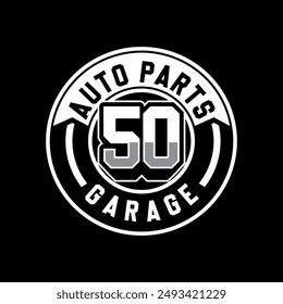 LOGOTIPO DEL VECTOR DEL GARAJE DE LAS PIEZAS AUTOMÁTICAS 50