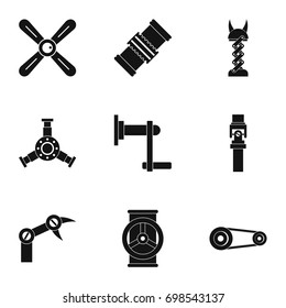 Auto parts icon set. Simple style set of 9 auto parts vector icons for web isolated on white background