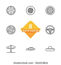 Auto Parts Icons ( Line Icons )