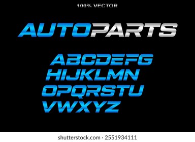 Auto parts letters set. Red race font. Italic bold racing style vector latin alphabet. Fonts for event, promo, logo Typeset design