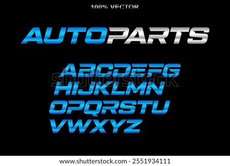Auto parts letters set. Red race font. Italic bold racing style vector latin alphabet. Fonts for event, promo, logo Typeset design