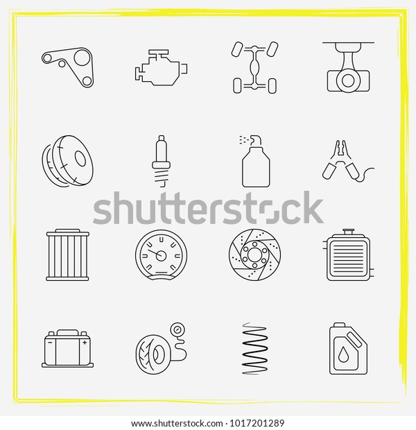 Auto Parts Line Icon Set Auto Stock Vector Royalty Free 1017201289