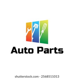 Auto parts logo design. Automotive parts, automobile repairing car, vector design and illustration