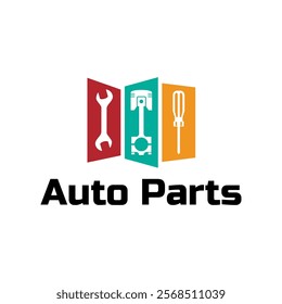 Auto parts logo design. Automotive parts, automobile repairing car, vector design and illustration