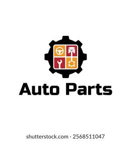 Auto parts logo design. Automotive parts, automobile repairing car, vector design and illustration