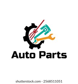 Auto parts logo design. Automotive parts, automobile repairing car, vector design and illustration