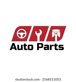 Auto parts logo design. Automotive parts, automobile repairing car, vector design and illustration