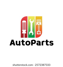 Auto parts logo design. Automotive parts, automobile repairing car, vector design and illustration