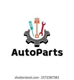 Auto parts logo design. Automotive parts, automobile repairing car, vector design and illustration