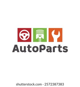 Auto parts logo design. Automotive parts, automobile repairing car, vector design and illustration