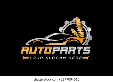 auto parts logo vector logo template. this design use car and parts symbol. suitable for transportation.