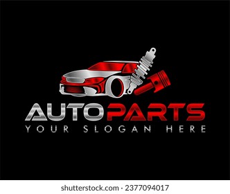 auto parts logo vector logo template. this design use car and parts symbol. suitable for transportation. svg