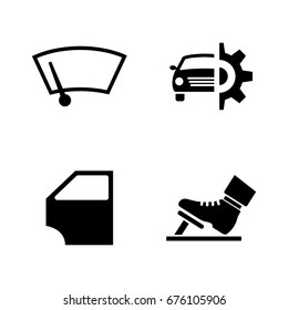 Auto parts. Simple Related Vector Icons Set for Video, Mobile Apps, Web Sites, Print Projects and Your Design. Black Flat Illustration on White Background.