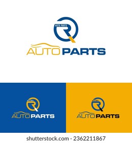 Concepto de diseño de logotipo vectorial de piezas automáticas.