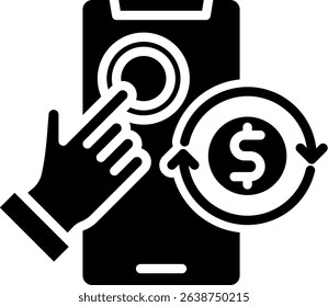 Auto Pay Icon Glyph Vector Illustration