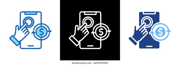 Icono de pago automático triplestyle Ilustración vectorial