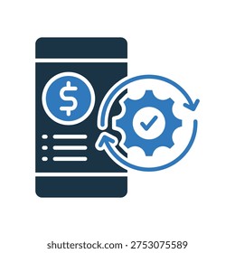 Auto Pay mixed color icon vector Illustration