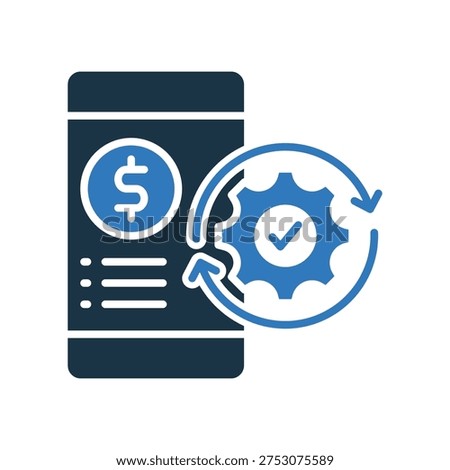 Auto Pay mixed color icon vector Illustration
