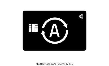 auto payment symbol, black isolated silhouette