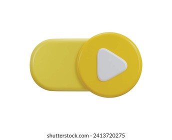 auto play icon 3d rendering illustration