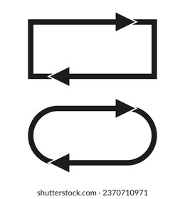 Auto play icon. Reload arrows. Oval arrows.