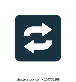 auto play icon Rounded squares button, on white background 