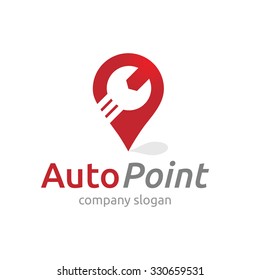 Auto Point,automobile repair service, spare parts store,Vector logo template