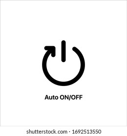 Auto Power On Off Switch Icon Logo Vector 