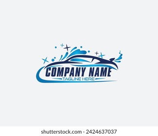 Auto pressure car wash logo design template 