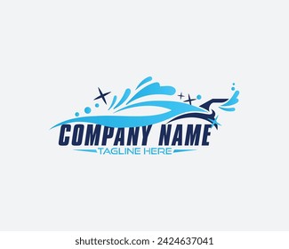 Auto pressure car wash logo design template 