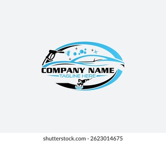Auto pressure car wash logo design template 