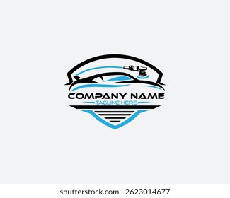 Auto pressure car wash logo design template 