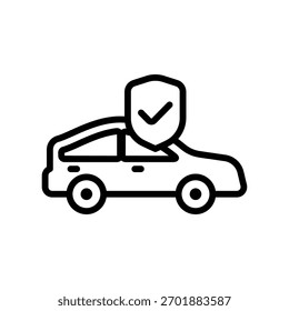 Auto-Schutz Icon, Line Vector Grafiken