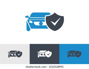 Auto protection Icon vector - Car safety sign icon