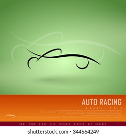 Auto Racing Freehand Sketch Graphic Design Vector Illustration EPS10
