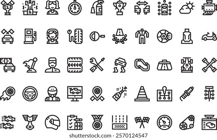 Auto racing icons  High-Quality Vector Icons Collection with Editable Stroke. Ideal for Professional and Creative Projects.