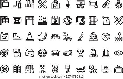 Auto racing icons High-Quality Vector Icons Collection with Editable Stroke. Ideal for Professional and Creative Projects