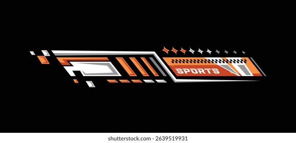 Auto racing vehicle decal stripes template design