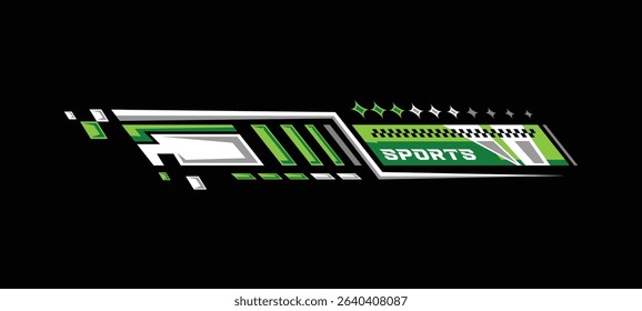 Auto racing vehicle decal stripes template concept