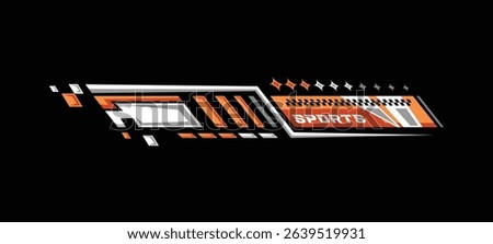 Auto racing vehicle decal stripes template design