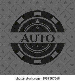 Emblema negro realista automáticamente. Ilustración vectorial. Detallado. 