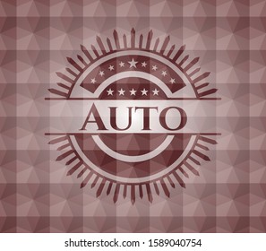 Auto red seamless badge with geometric pattern.