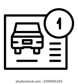 Vector de contorno de icono de puerta remota automática. Control de coches. Sistema de mano
