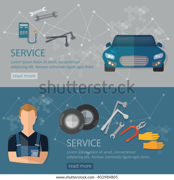 Auto repair
banners auto mechanic car repair 
